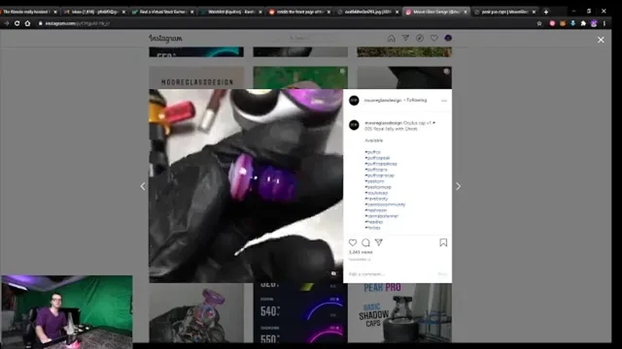 MooreGlassDesign Puffco Peak Pro Oculus Carb Cap Upgrade Puff Plug Pro !