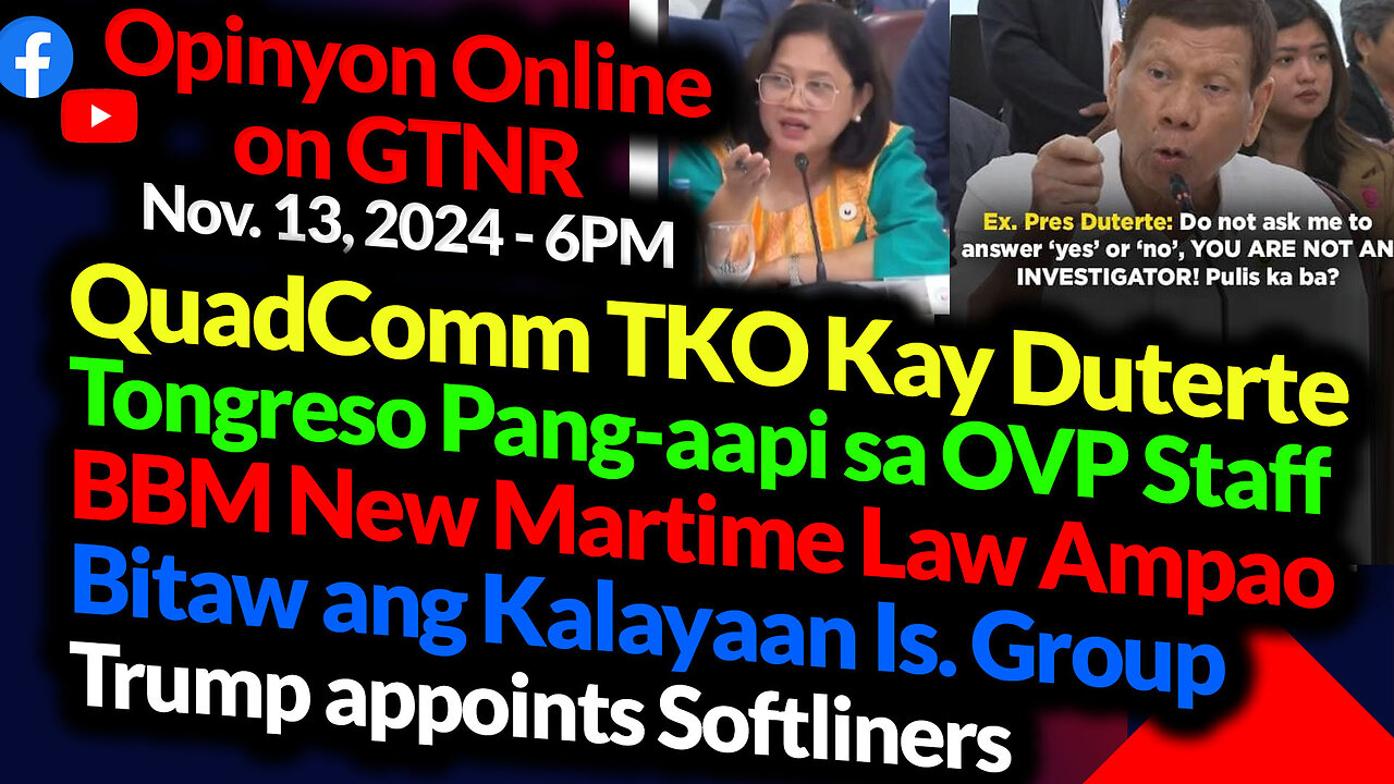 QuadComm Wasak Kay Duterte | Pang-api ng Tongreso sa OVP | Trump News | GTNR Ka Mentong and Ka Ado