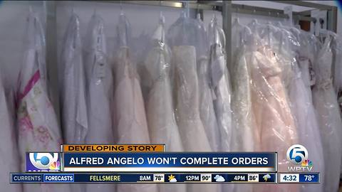 Alfred Angelo won't complete bridal dress orders