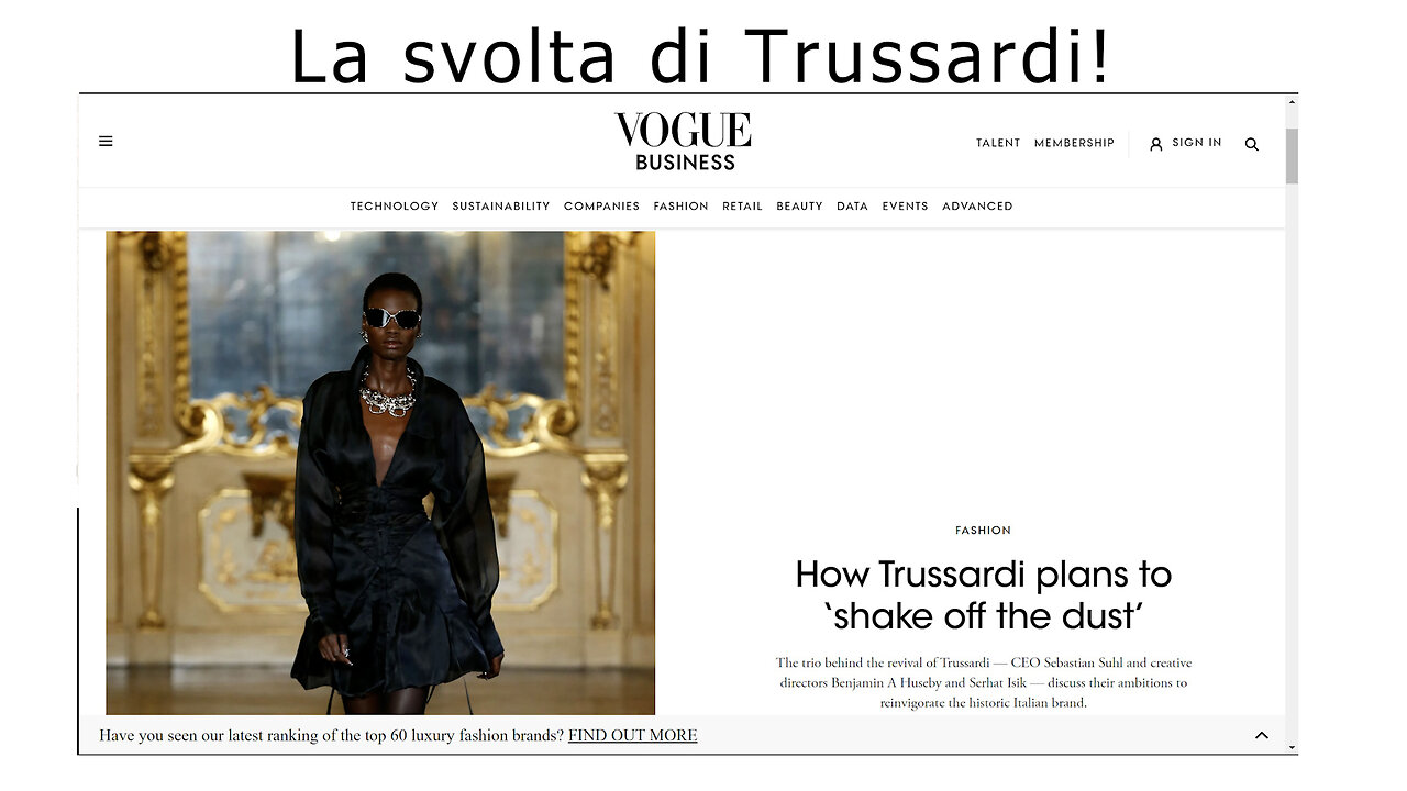 La svolta di Trussardi