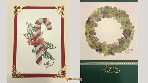 Pressed Flower Project: Candy Cane Card