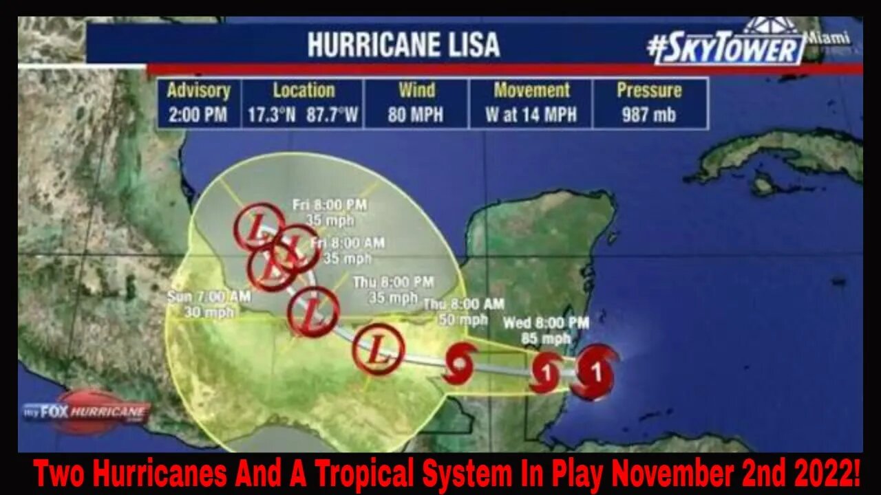 Two Hurricanes And A Tropical Disturbance In Play November 2nd 2022! Hurricane Lisa!