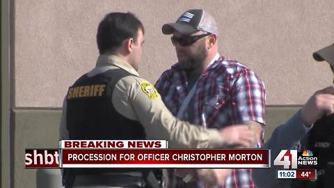 Officers form procession for Officer Morton