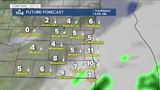 Chance for rainfall fall increases Thursday afternoon