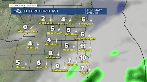 Chance for rainfall fall increases Thursday afternoon