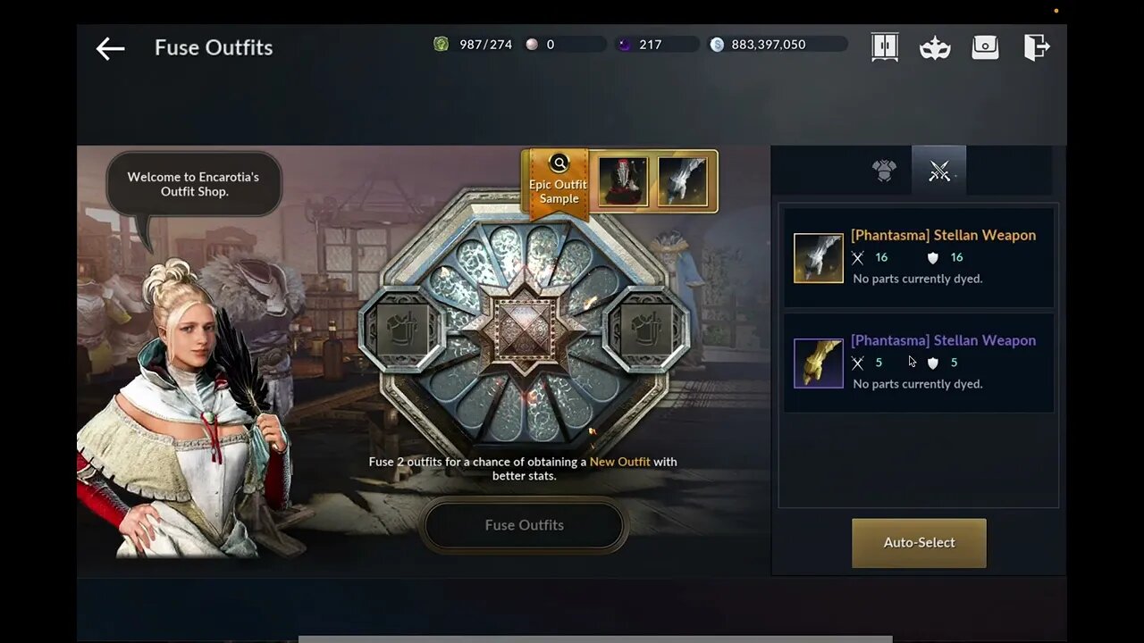 FUSE OUTFIT BLACK DESERT MOBILE