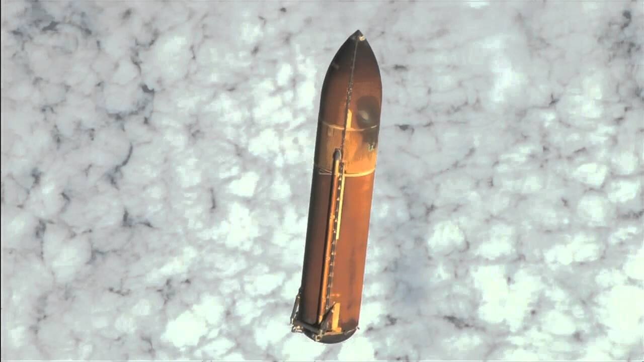 Endeavour's External Tank Falls Away