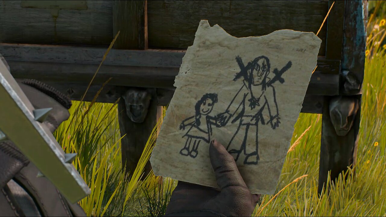 The Witcher 3 where wolf and cat play milli giving gift