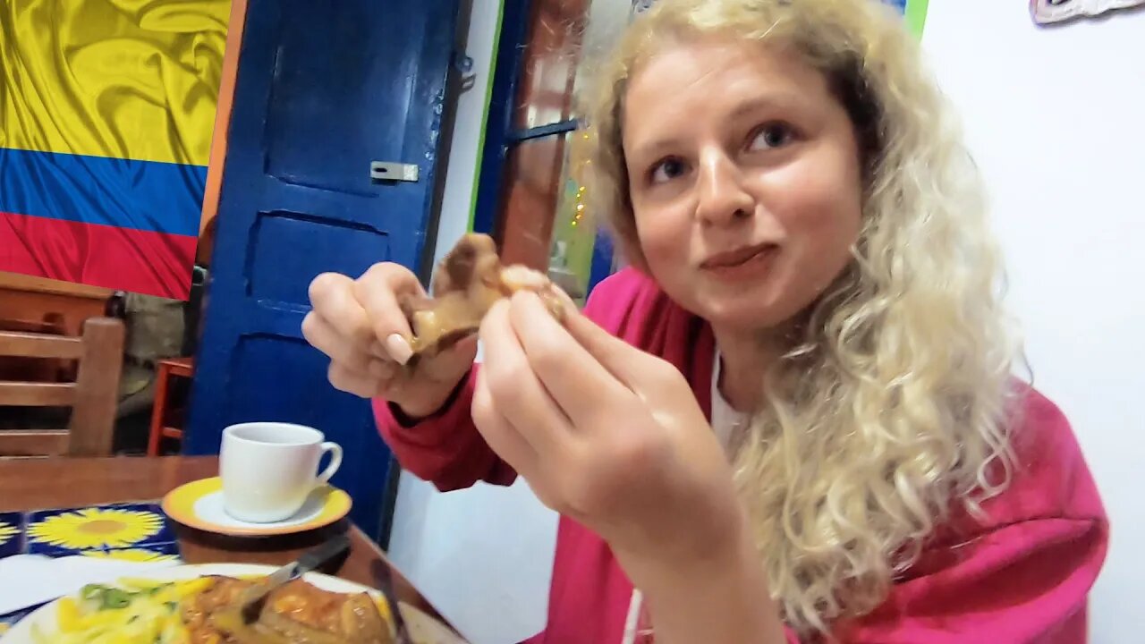 Ukrainian girl tries Bandeja Paisa Montañera 🇨🇴