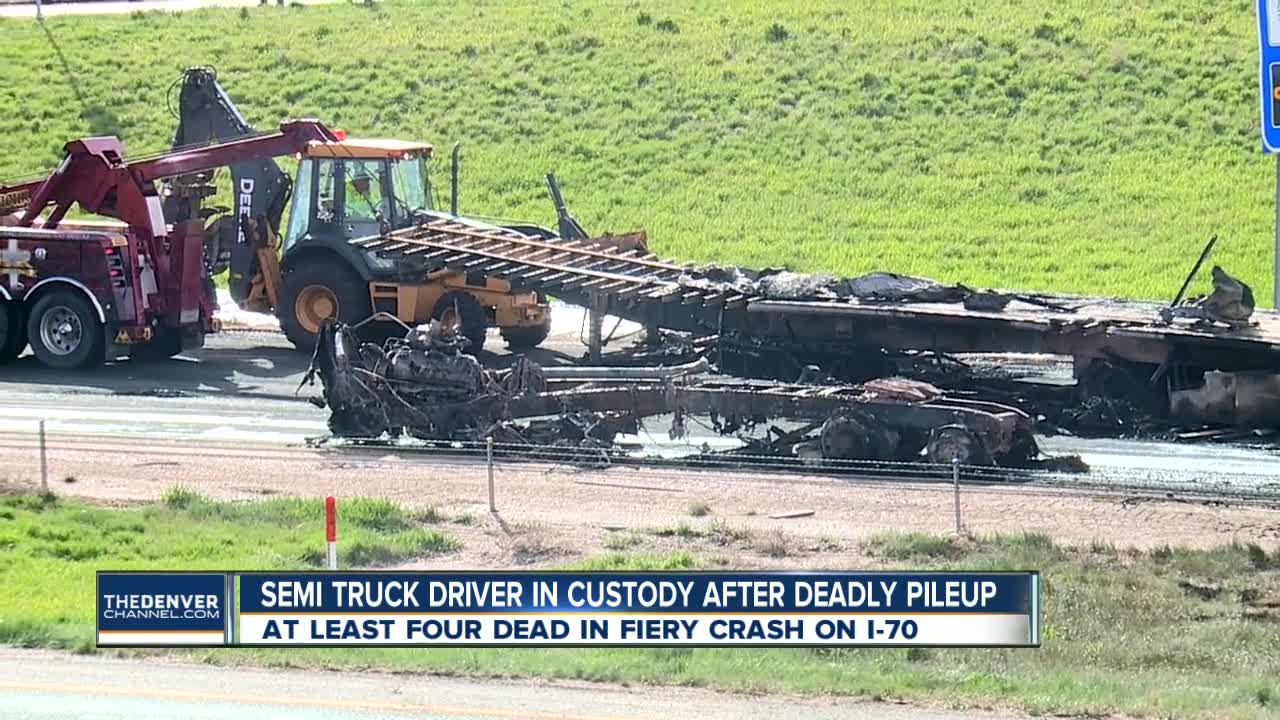 Four dead, semi driver arrested after I-70 fiery crash involving 28 vehicles; westbound lanes open