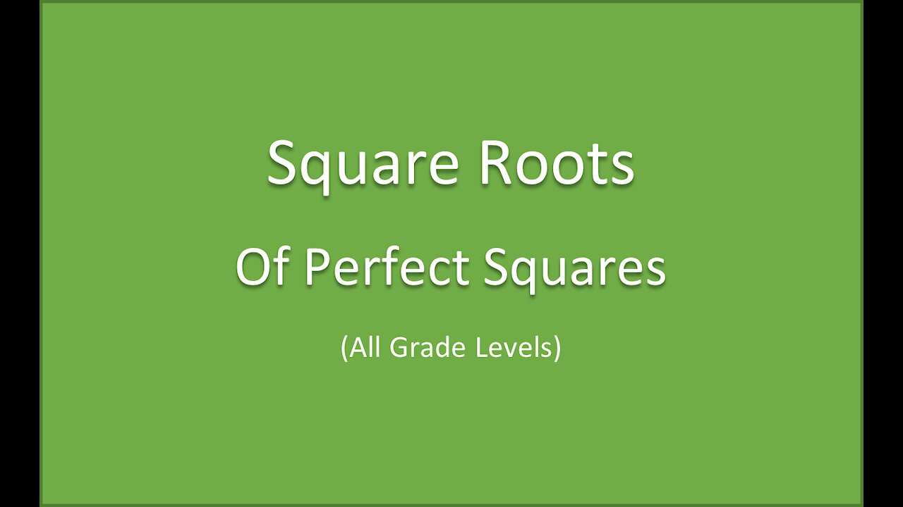 Math-Perfect Squares-Square Root calculations