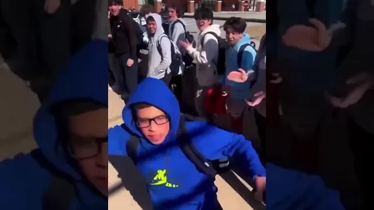 The whole school cheers on this kid