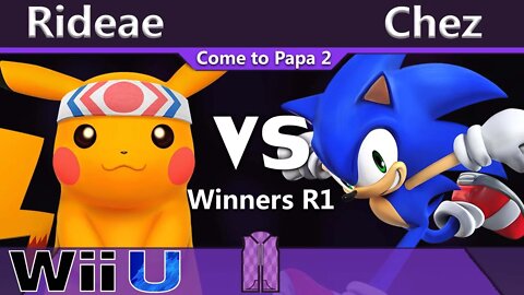 Shoq|Rideae (Pikachu) vs. CB|Chez (Sonic) - Wii U Winners R1 - CTP2