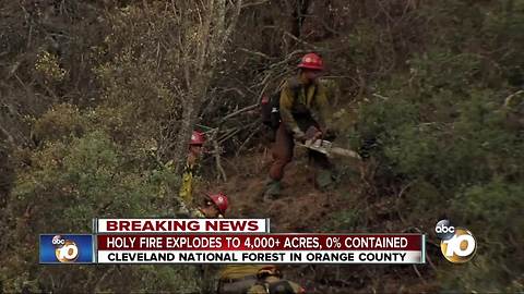 Holy Fire explodes to 4,000 acres, 0 percent contained