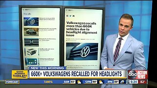 Volkswagen recalls over 660K vehicles due to headlight issue