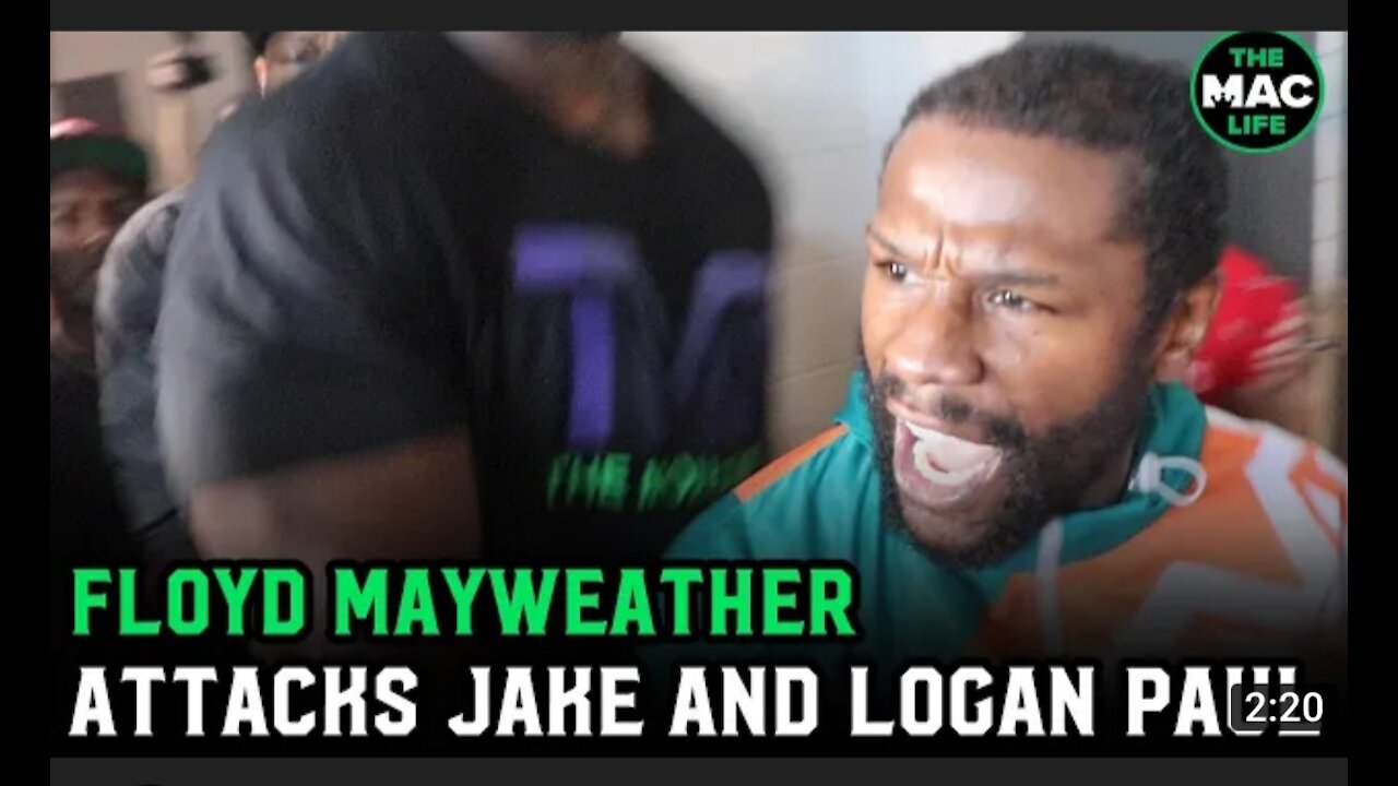 Flyod Mayweather attacks Jake Paul in a huge Brawls after Jake stole his hat