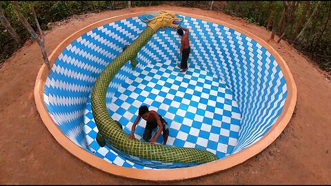 Building The Most Creative Tunnel Underground Dragon Swimming Pool