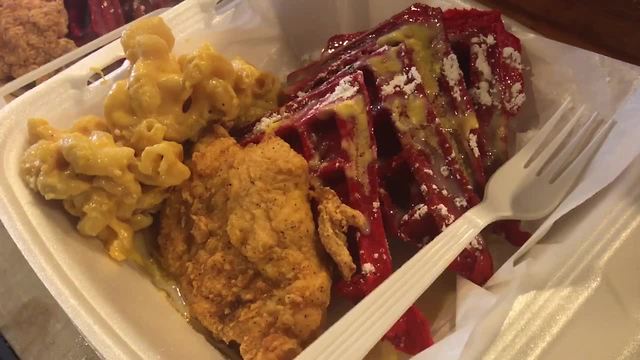 You can't resist Freddy J's Red Velvet Waffles