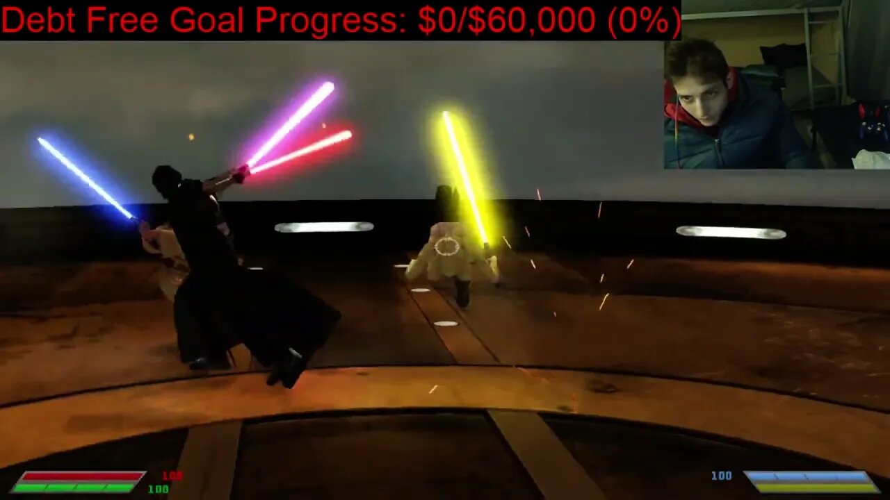 Darth Revan VS Obi-Wan Kenobi In A Battle With Live Commentary In Star Wars Jedi Knight Jedi Academy