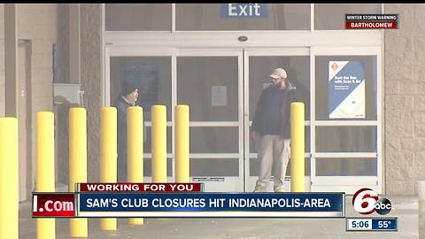 Two Sam's Club locations in Indianapolis are closing on January 26