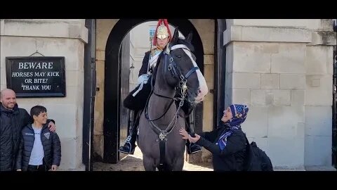 Karen Returns and she won't stop touching the Horses again part 1 #horseguardsparade