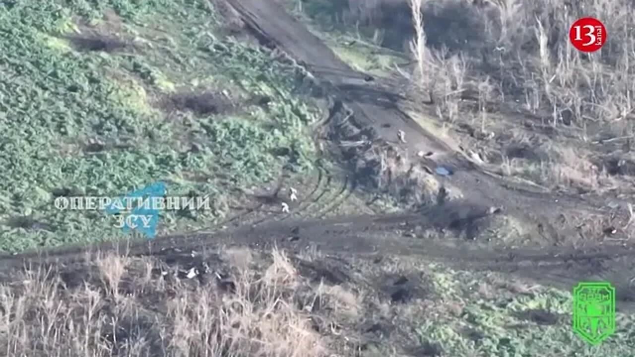 Unique shots from Ukraine: Ukrainian artillery fires at Russian soldiers