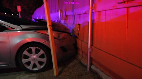 Three Car Crash Sends One into Fence