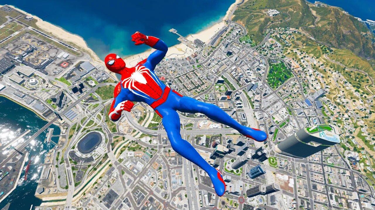 GTA 5 Spiderman Epic Stunts/Fails/Ragdolls with Winfrey Gaming Ep 82 spider man funny moment)