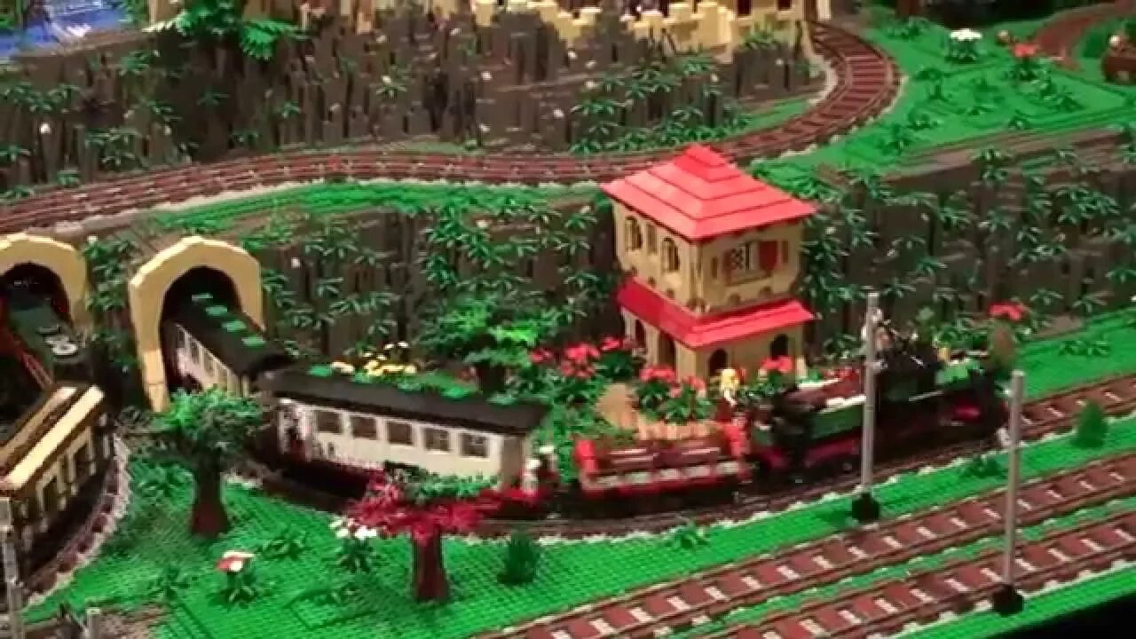 Lego trains on a mountain Legoworld 2014