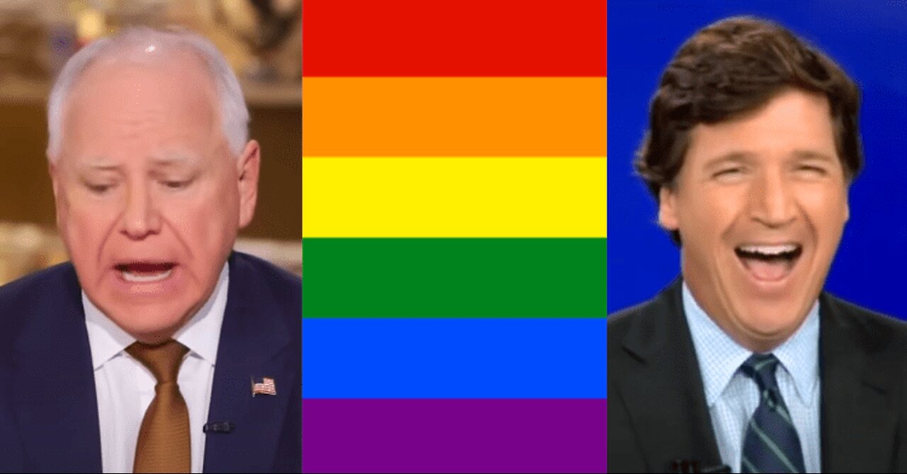 Gay News Site Bizarrely Defends Walz After Tucker Carlson Drops Eyebrow