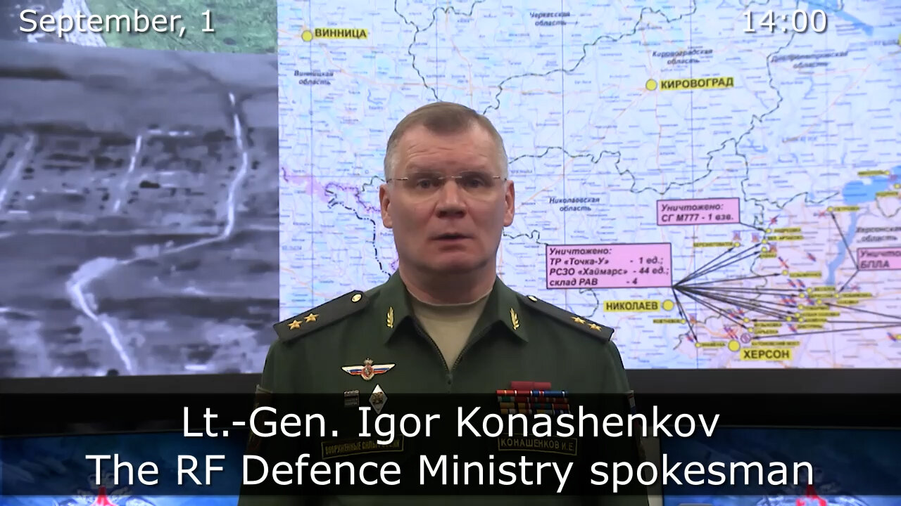 (9/1/2022) RUSSIAN DEFENCE MINISTRY REPORT ON THE SPECIAL MILITARY OPERATION IN UKRAINE