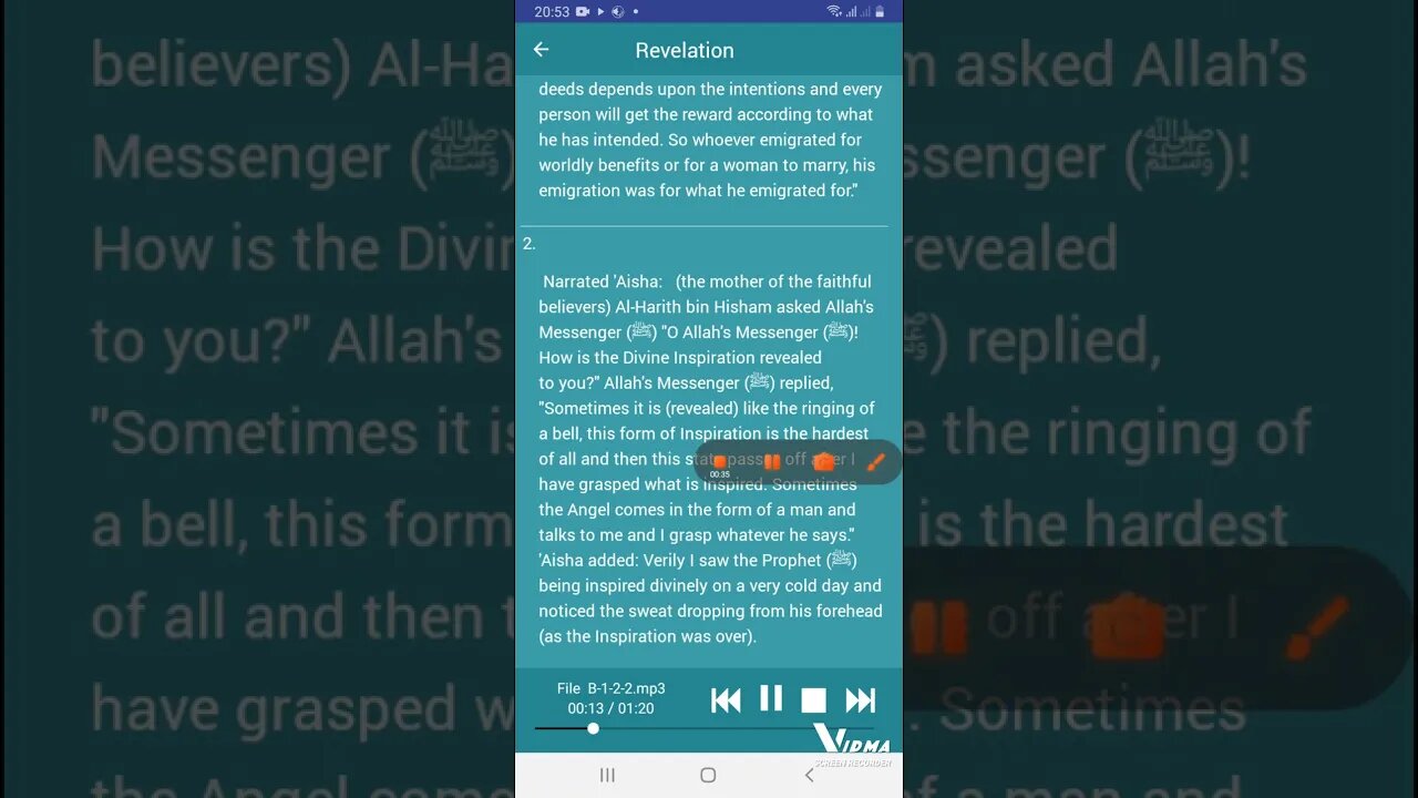 Sahi al bukhari SHARIF hadeeth No #1 part 2 In English language