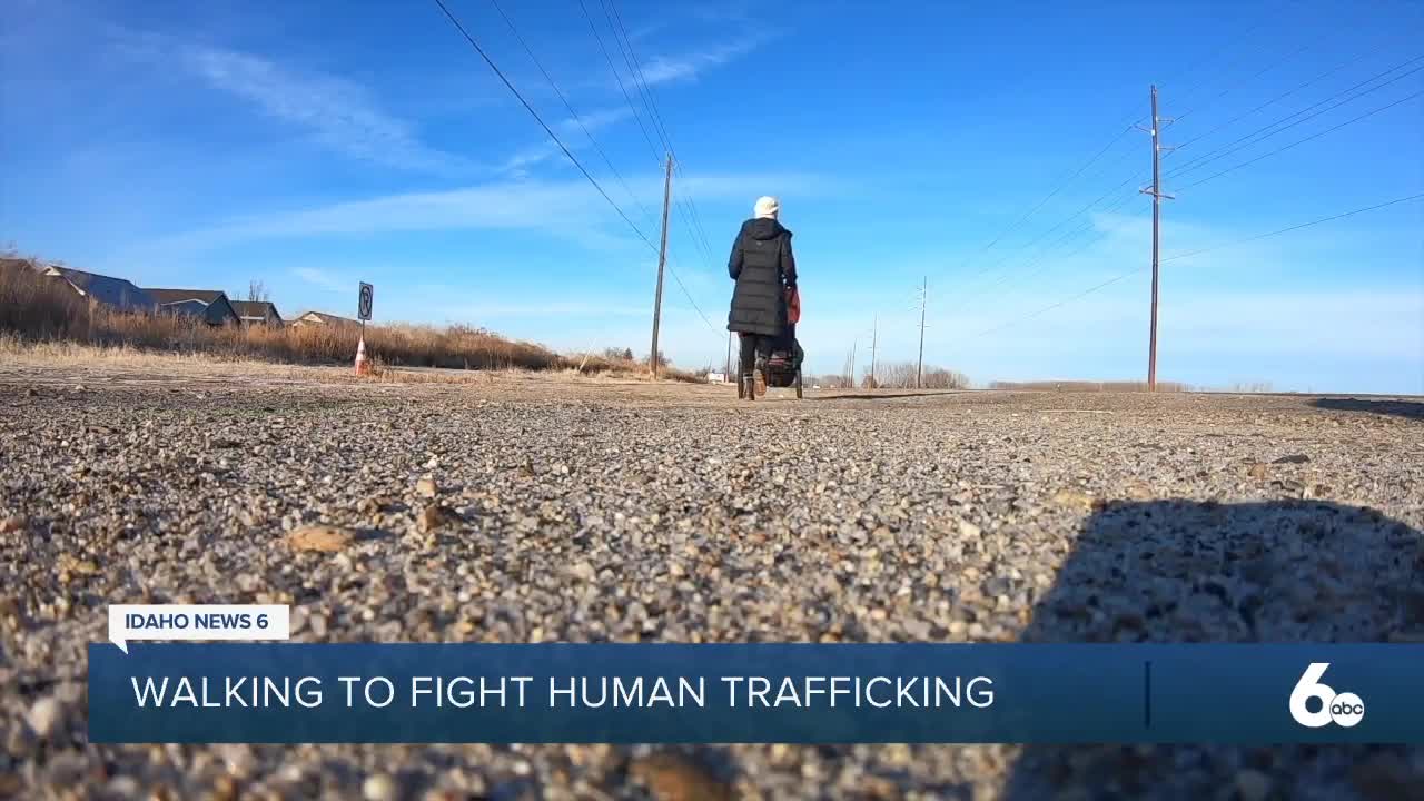 A woman walks across the country to help fight human trafficking