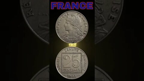 France 25 centimes 1903.#shorts #coinnotesz