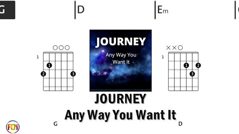 JOURNEY Any Way You Want It - FCN Guitar Chords & Lyrics HD