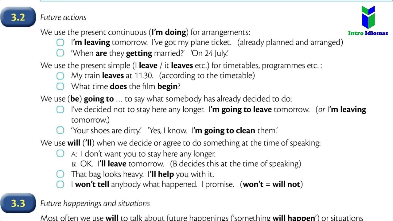 Appendix 3 - The future - ENGLISH GRAMMAR IN USE - Appendix 3