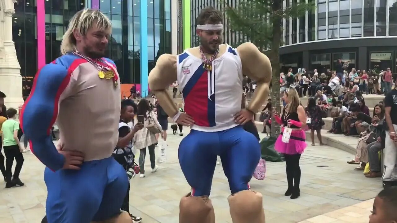 Funny Clown in Birmingham Commonwealth Games | Funny Body Builder