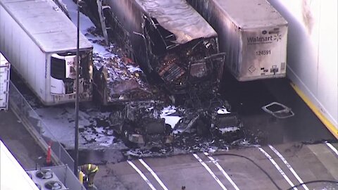 Hernando County Walmart evacuated after apparent explosion sets truck on fire in parking lot