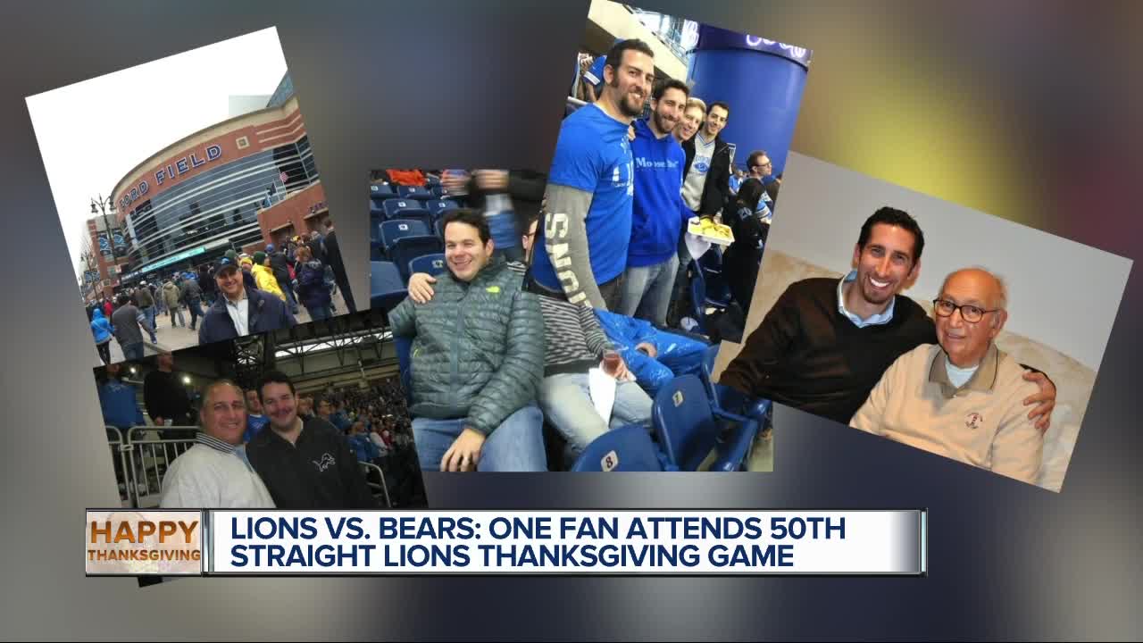 Lions vs. Bears: One fan attends 50th straight Lions Thanksgiving game