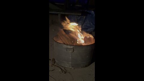 Cozy camp fire at Fort Desoto Florida