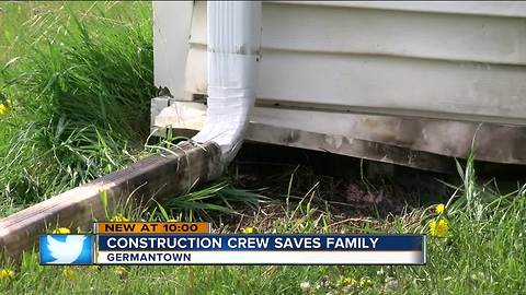 Construction crews stop fire after lightning strikes Germantown home