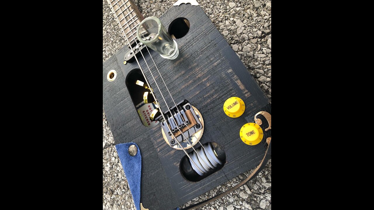 Raspberry Black Just Intonation Cigar Box Guitar @pucketcigarboxguitar