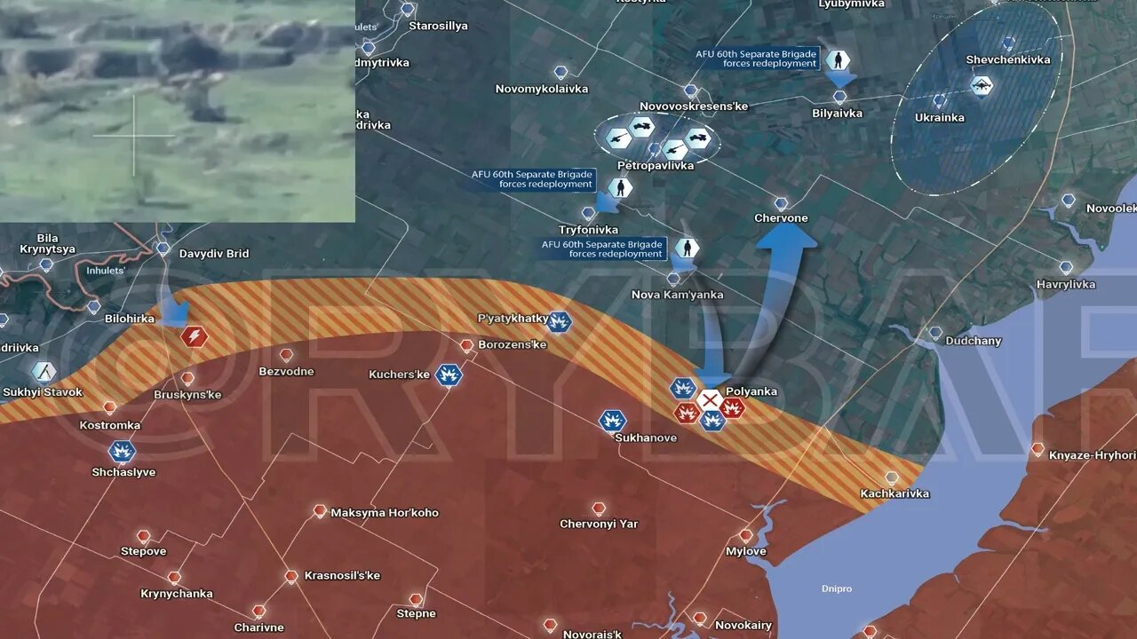 Ukraine War Map Rybar: The battle for Kherson as of 4pm Oct 8 Andreevsky and Berislav areas