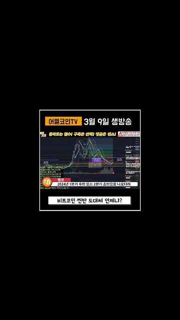 비트코인 본격 강세장은 이때부터 시작됩니다. 전망 투자전략 차트분석 | 비트코인 실시간 생방송 쩔코TV #shorts #쇼츠