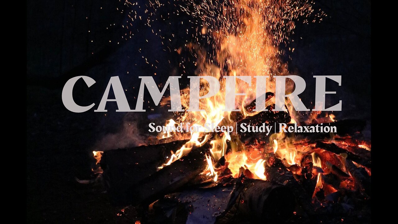 Campfire Night with Crackling fire, crickets & ambient nature night Sounds for Sleep | Relaxation