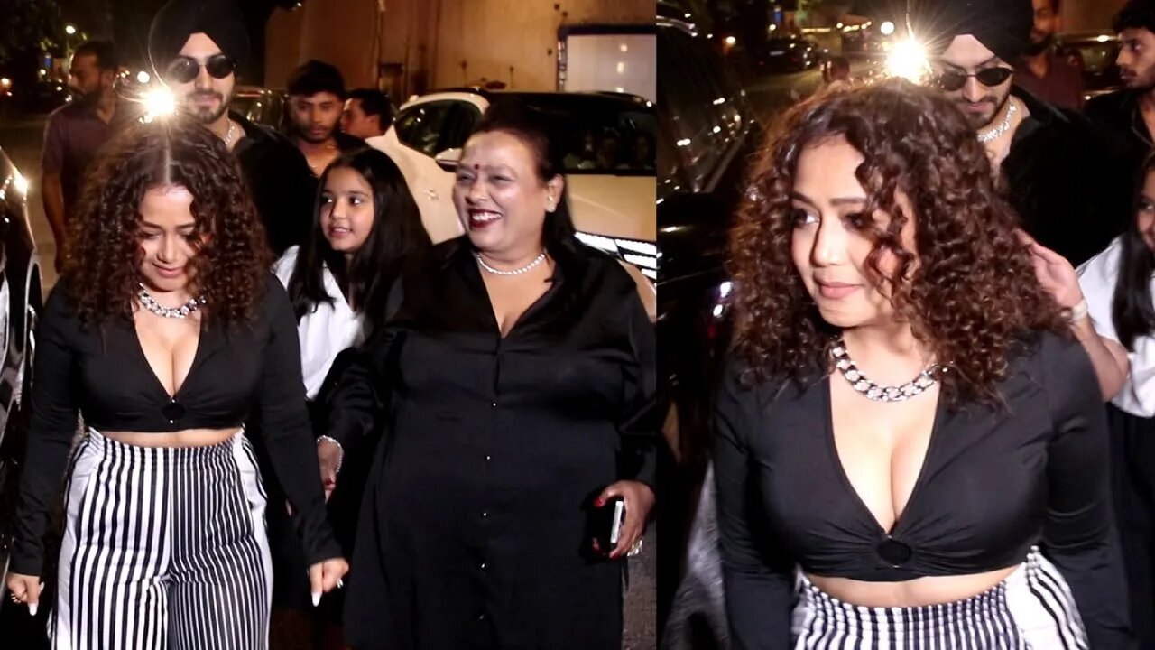 Neha Kakkar Arrived Holding Mother Hand At Sibling Tony Jr New Song GANGSTER Launch