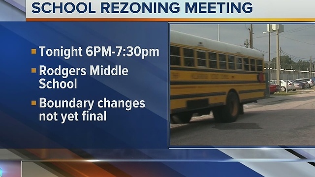 School rezoning meeting at Rodgers Middle School on Monday