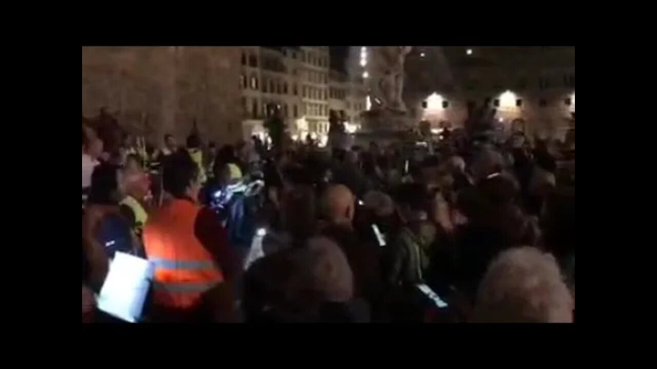 Italy - Florence Night Time Protest Brings Full Orchestra