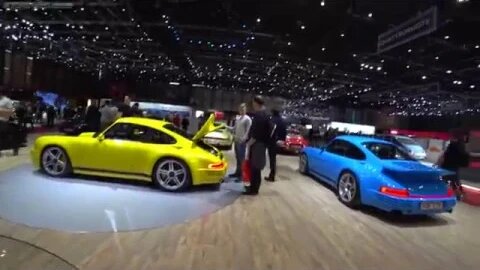 Ruf CTR Anniversary WIDEANGLE Blue and Yellow Geneva 2019 [4k]