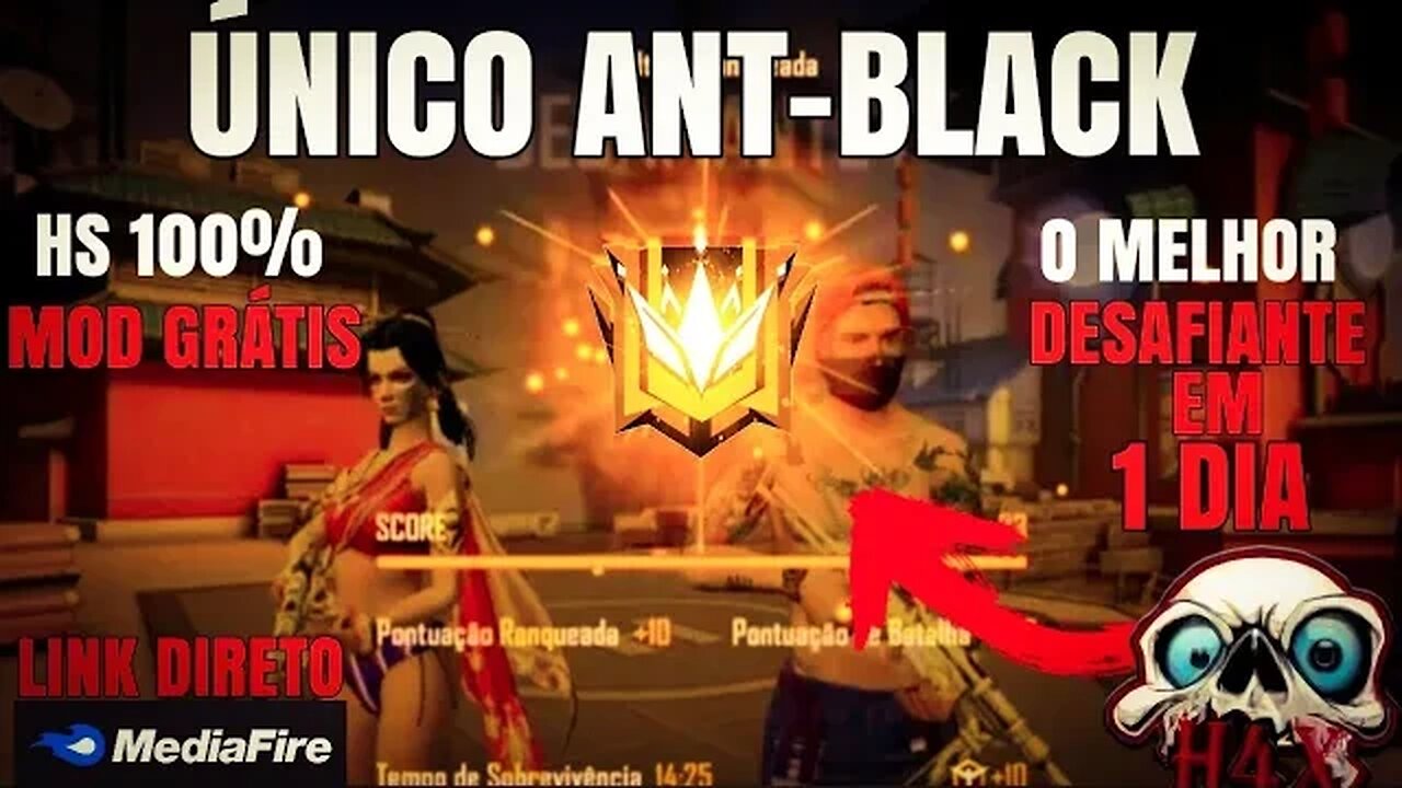 Único ☢️ ante black mobile atualizado| 100% hs gruda na cabeça| ant ban wallhack obb c/ hs Free fire